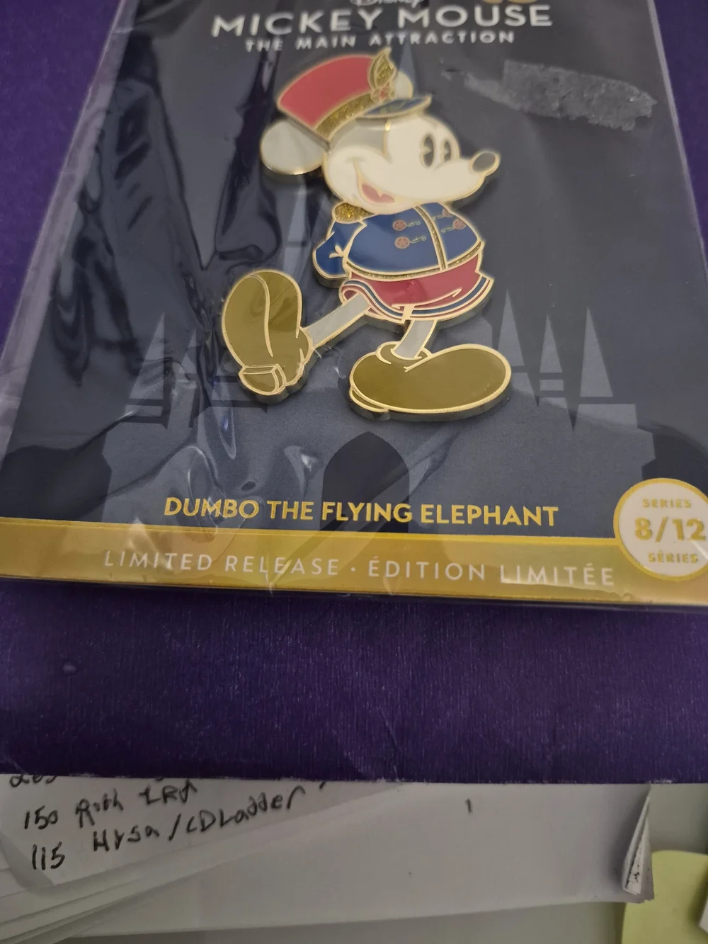 Disney 50th Anniversary Backing Card - Purple and Black